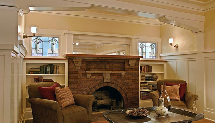 Mucci Truckess Architecture: Hilltop Craftsman - Fireplace Nook